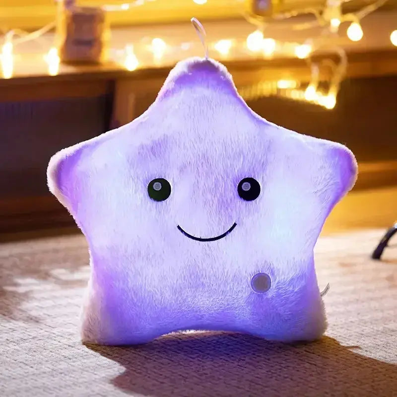 Star Plush Pillow with Built-In LEDs, 24 cm