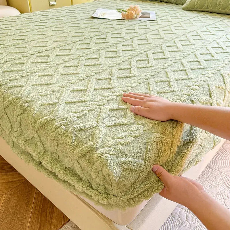 Ultra-Soft Ribbed Fitted Sheet, Fleece Feel