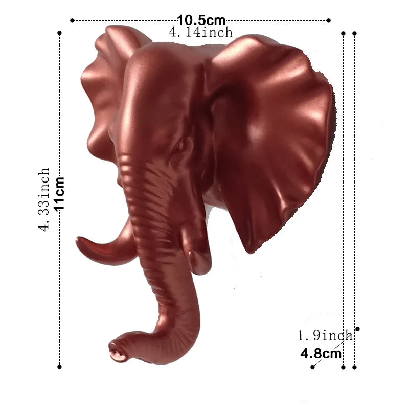 3D Animal Head Wall Hook in Polyresin