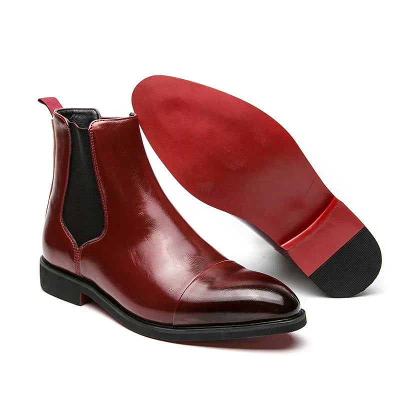 Leather Chelsea Boots for Men, Black or Maroon