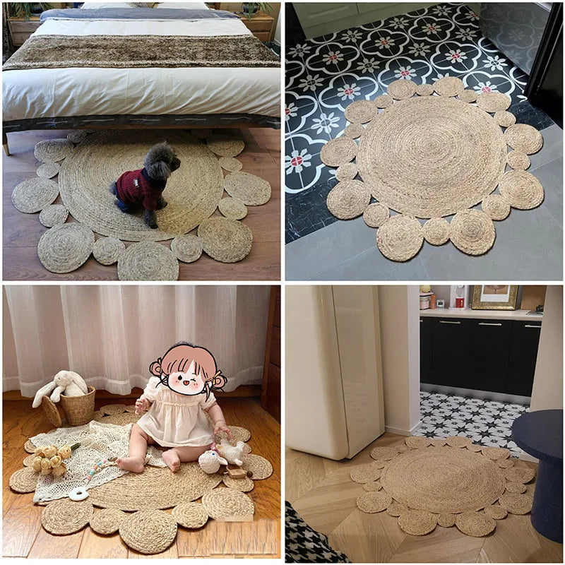 GreenWeave - Tapis Rond en Fibres Végétales
