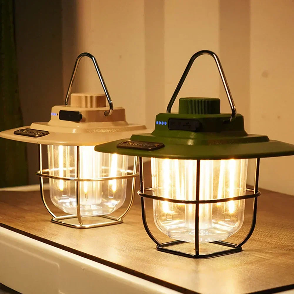 NostalgiaGlow - Lanterne LED Rétro Rechargeable