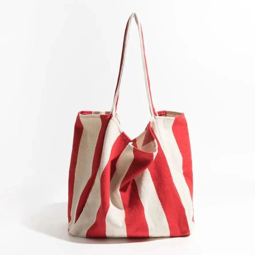 Sac Fourre Tout Femme Rayé en Tissu de Luxe | Élégance Moderne et Confort pour un Style Quotidien 13