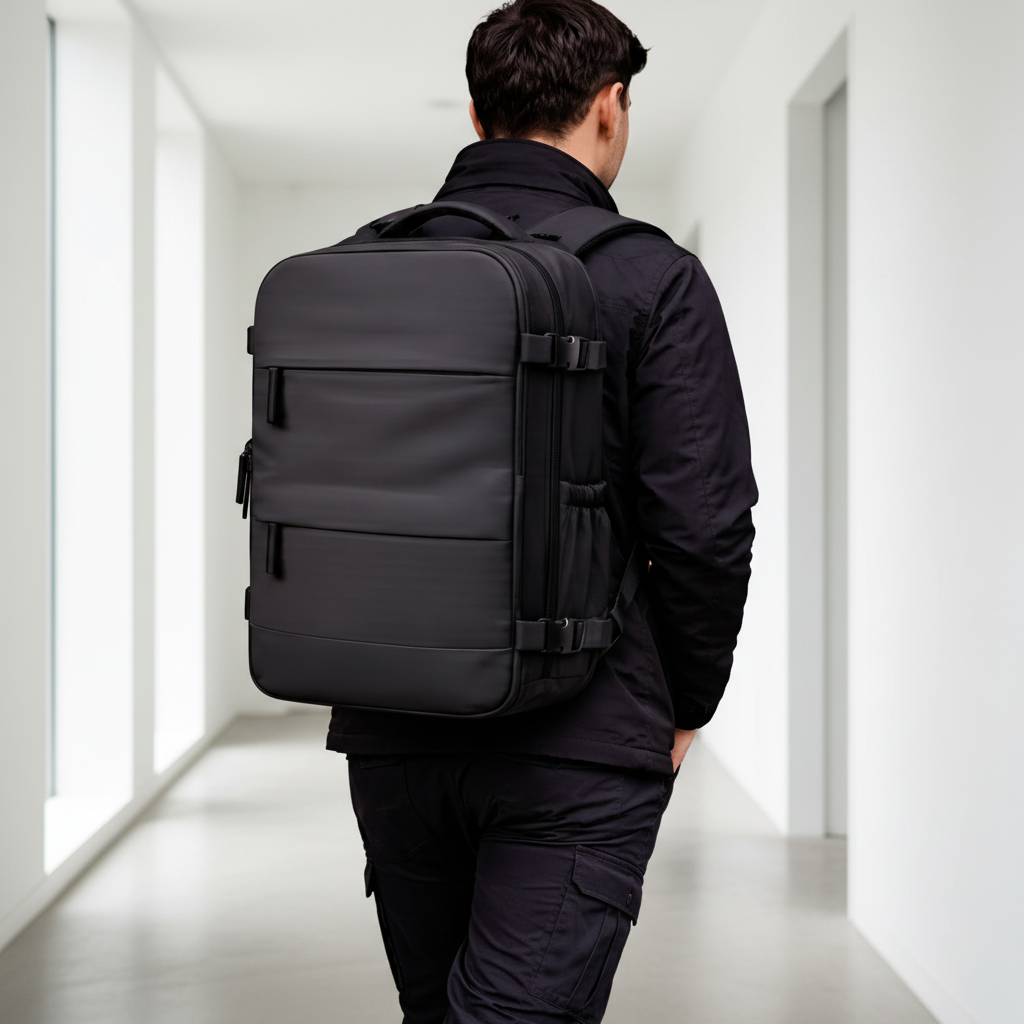 Sac à Dos Cabine en Nylon Oxford | Élégance Minimaliste pour Voyageurs Modernes 3