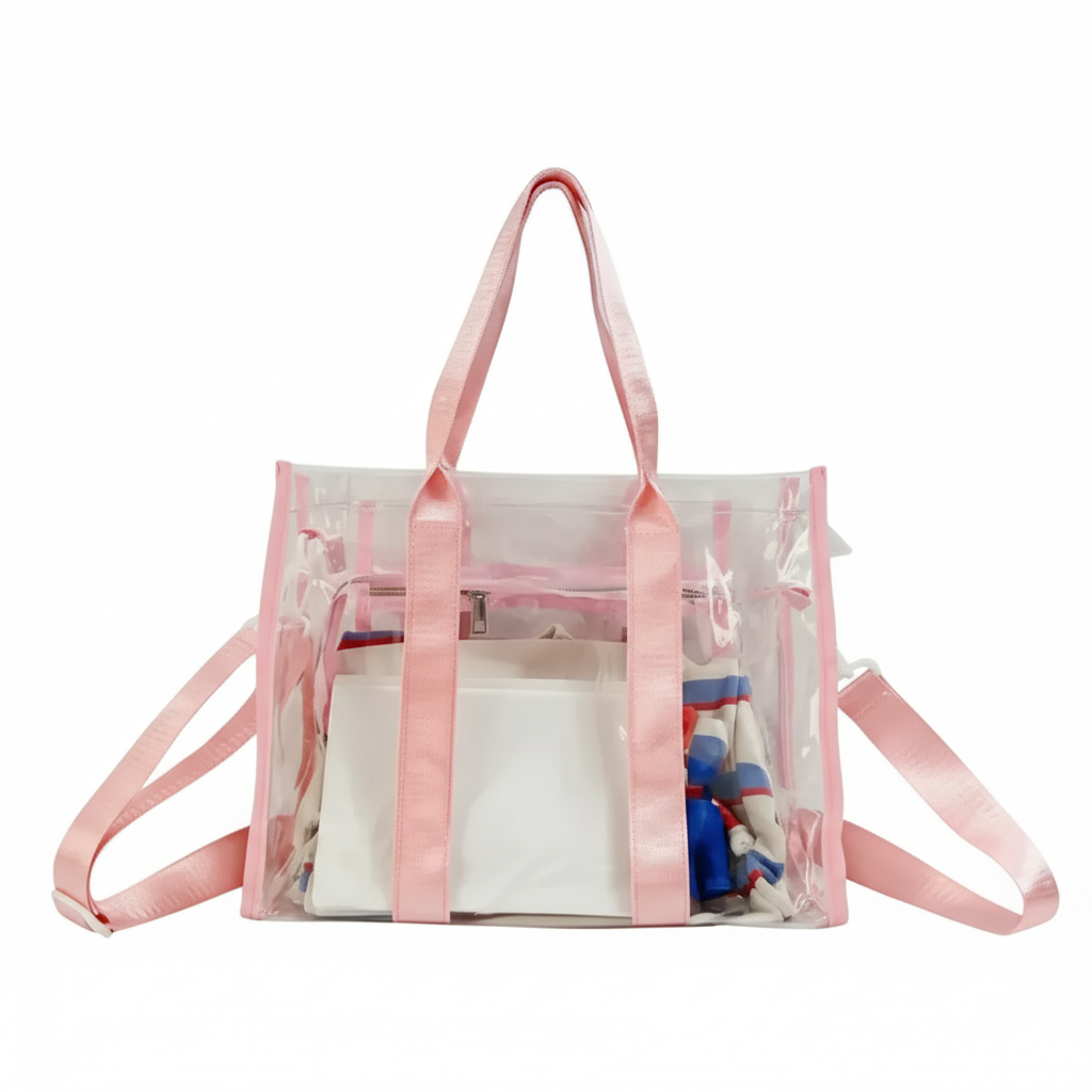 Sac de Plage Femme en PVC Transparent | Élégance Spacieuse pour Vos Journées Ensoleillées