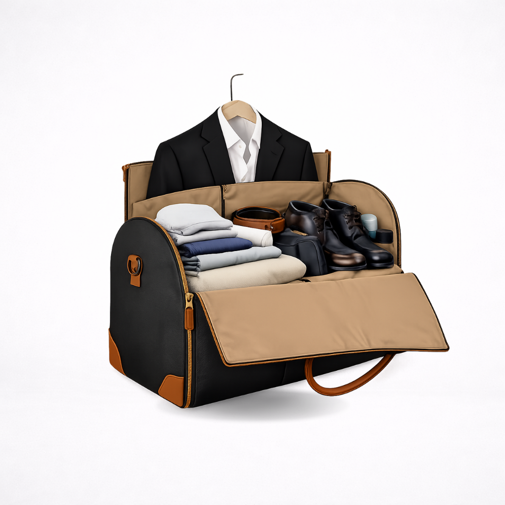 Sac de Voyage Pliable en Tissu Résistant | Élégance Minimaliste pour Protéger Vos Tenues 4