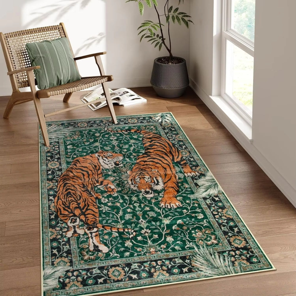 Tapis Tapisserie Tigres Savage Grace – Emerald Roar
