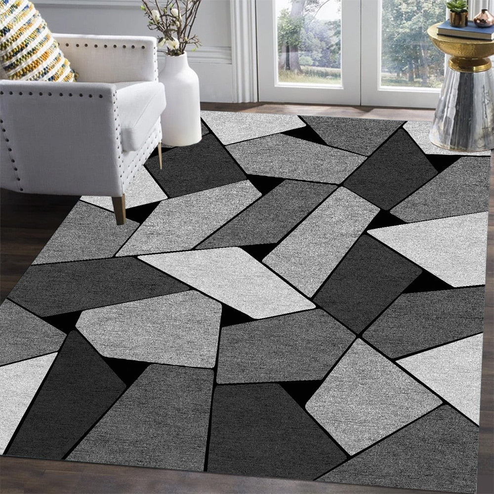 Grand tapis effet laine motif géométrique, 300 x 200