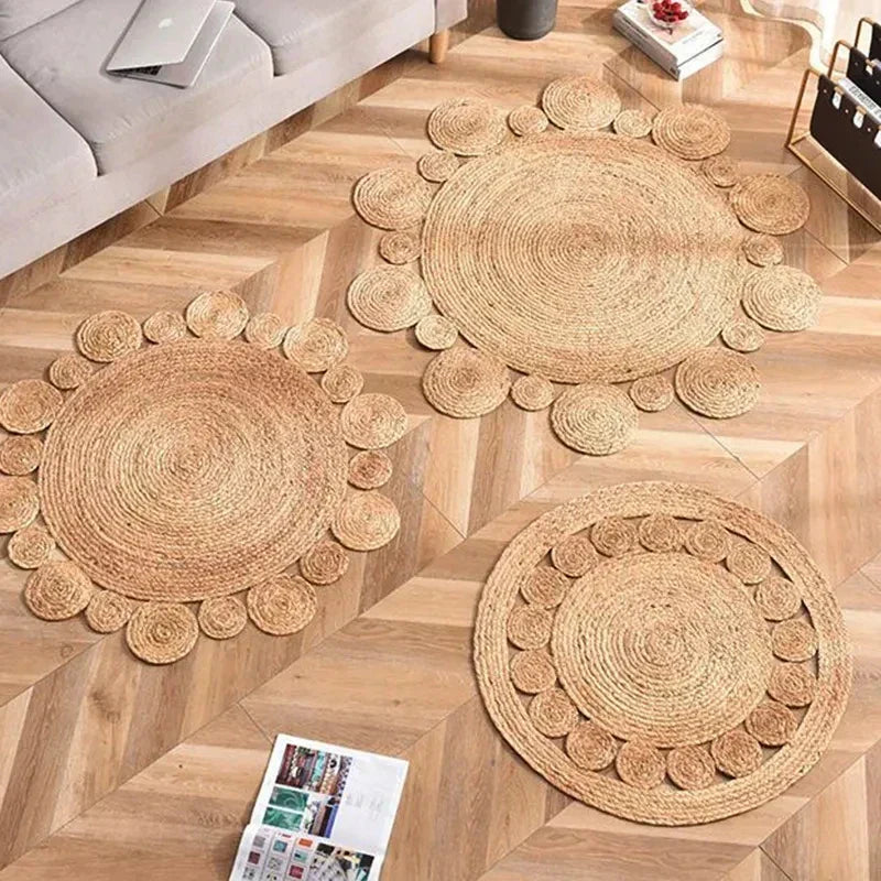 GreenWeave - Tapis Rond en Fibres Végétales
