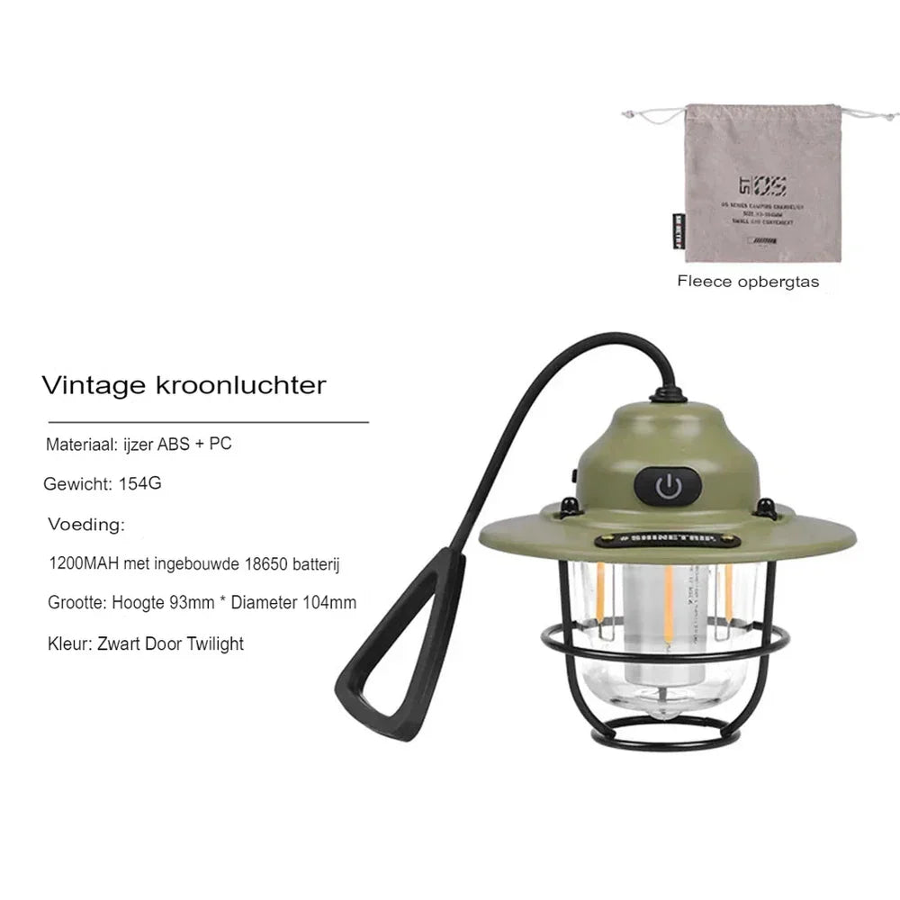 NostalgiaGlow - Lanterne LED Rétro Rechargeable