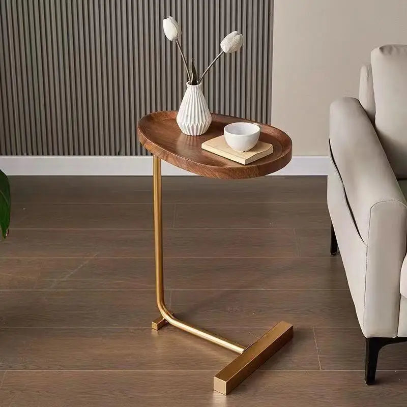 Table d'Appoint Mobile en Forme de C