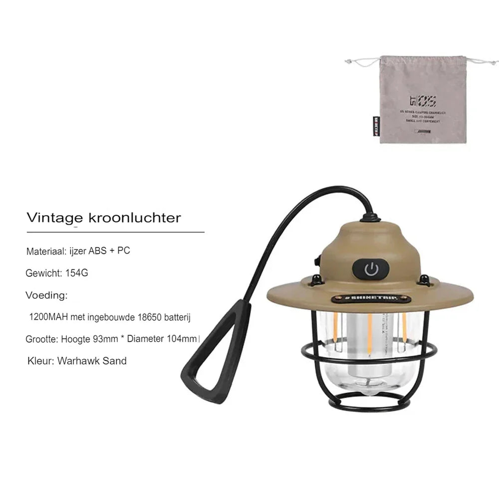 NostalgiaGlow - Lanterne LED Rétro Rechargeable