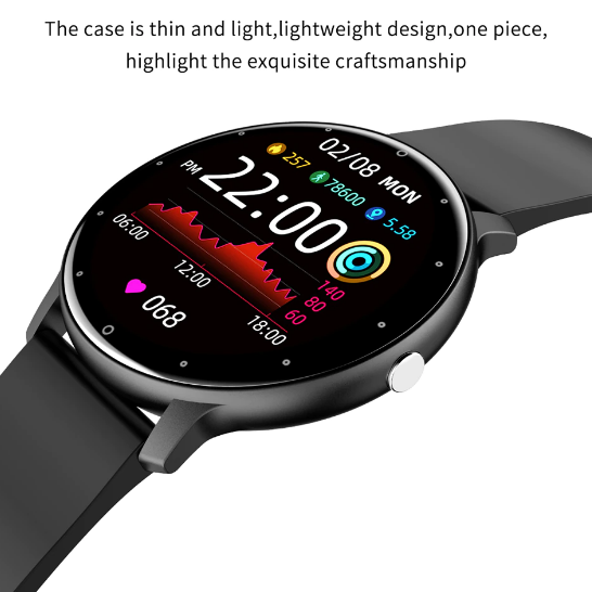 Montre connectée fitness ultrafine à écran tactile IP67
