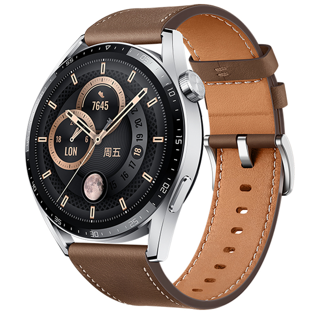 Montre connectée avec appel Bluetooth et bracelet cuir