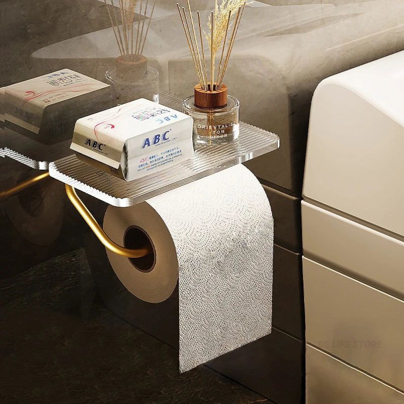 Porte-papier toilette mural avec tablette