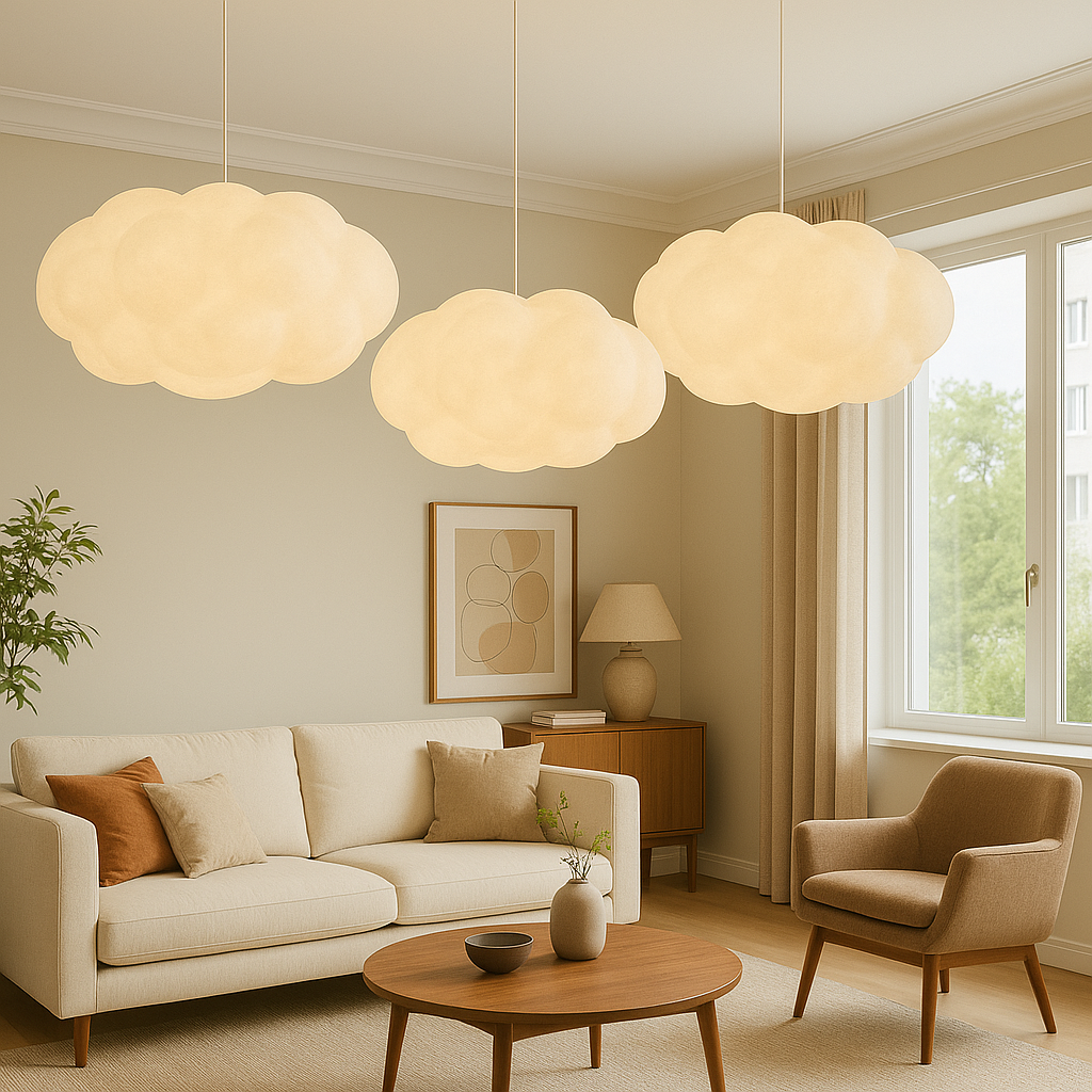 Sculptural PVC Pendant Light - Adjustable White Design 3
