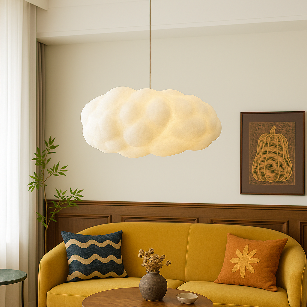 Sculptural PVC Pendant Light - Adjustable White Design 6