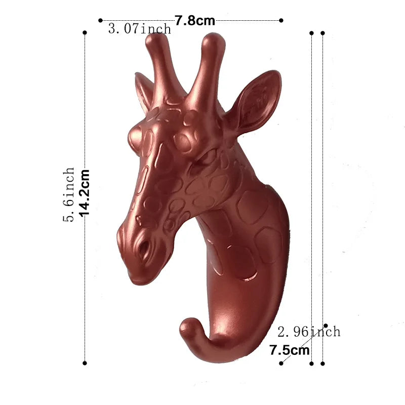3D Animal Head Wall Hook in Polyresin