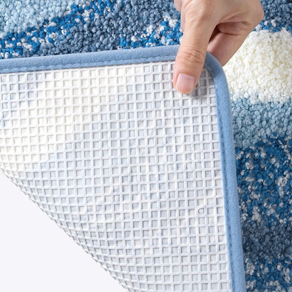 Tapis de bain microfibre, motif bord de mer