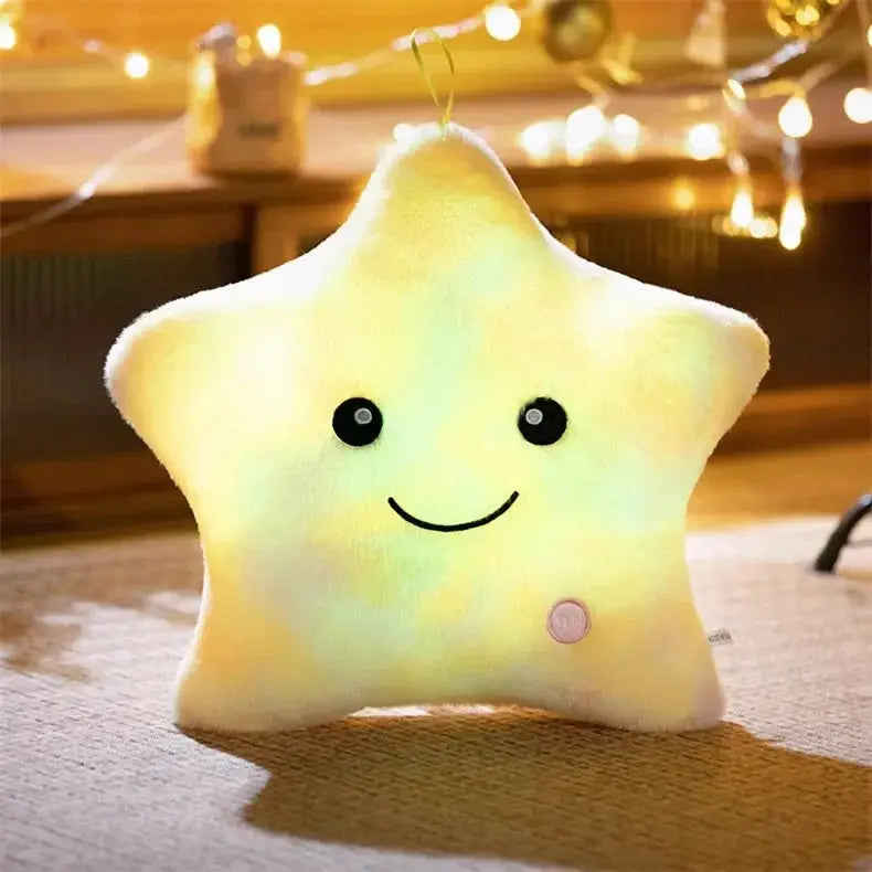 Coussin étoile en peluche avec LED intégrées, 24 cm
