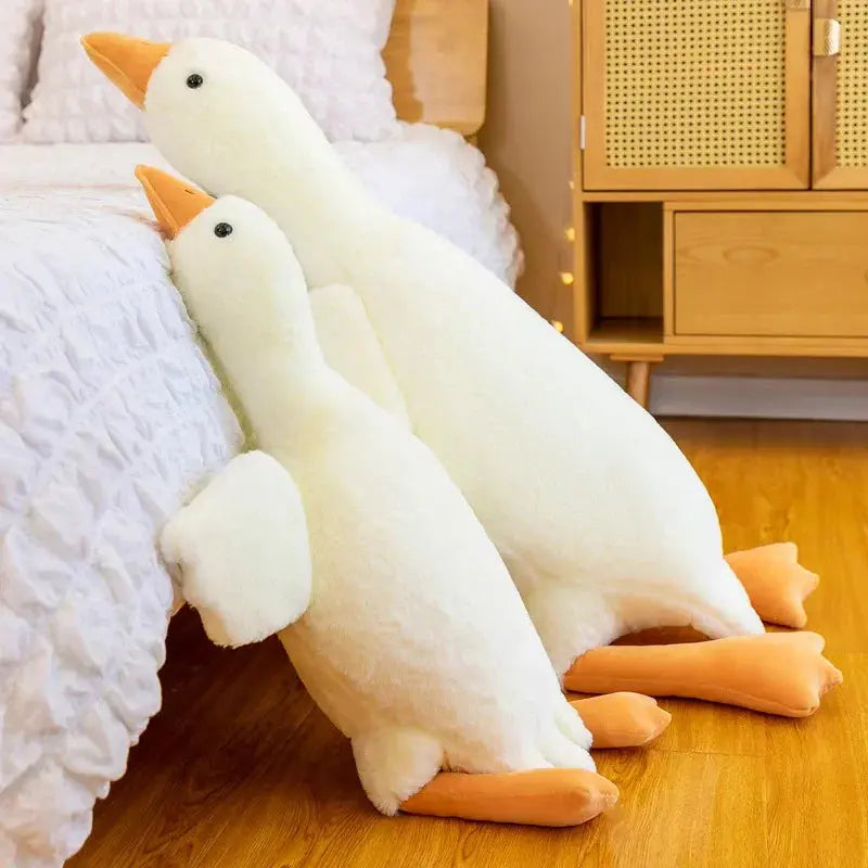 Coussin peluche oie rigolote, 50 à 130 cm