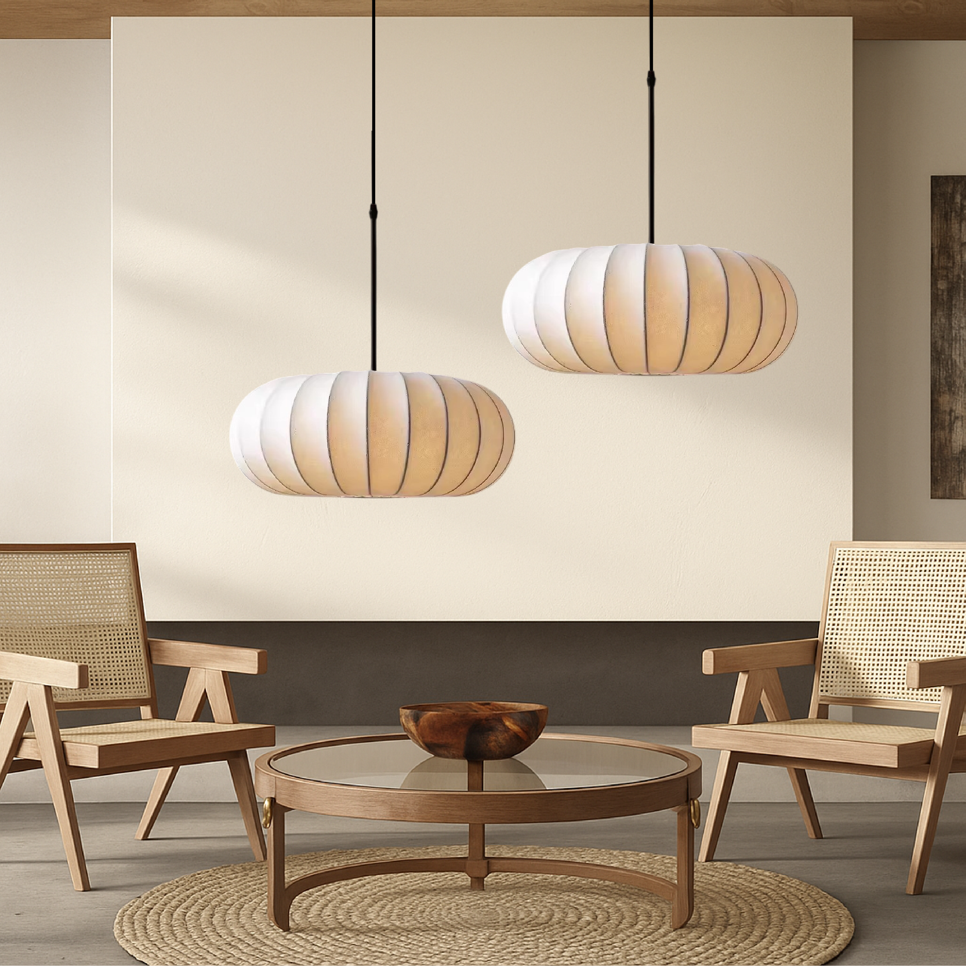 Silk Wabi-Sabi Pendant Light - Adjustable Height 9