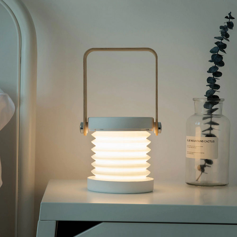 Scandinavian LED Accordion Lamp, Rechargeable, Dimmable