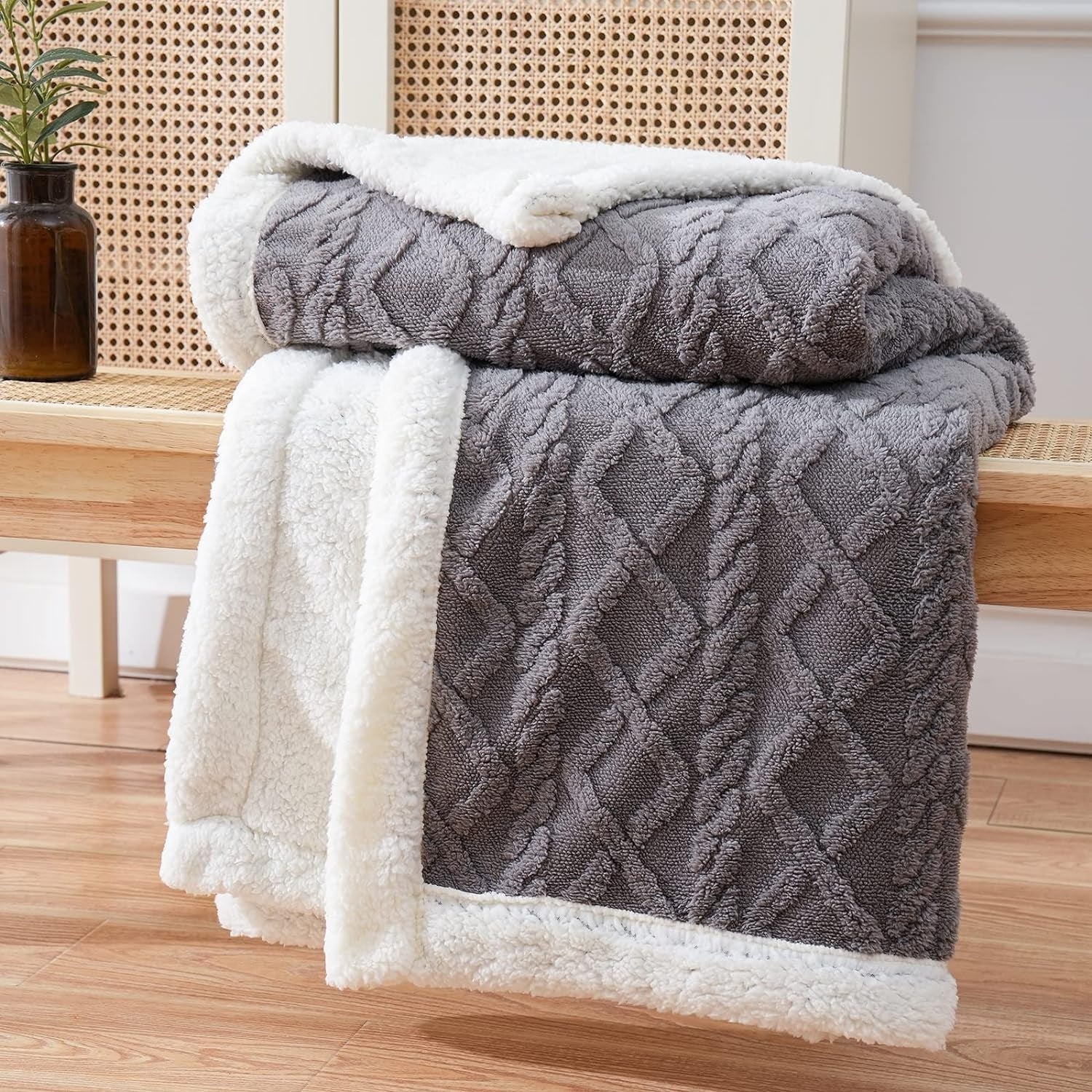 Plaid Réversible Sherpa Polaire Snuggle