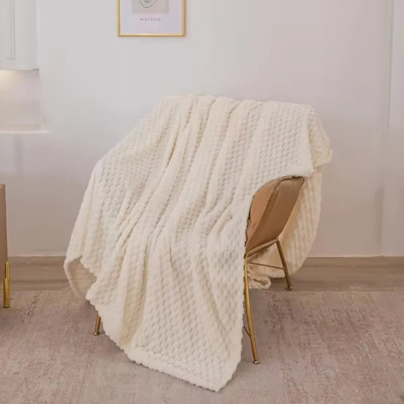 Soft Velvet Fleece Throw Blanket - Textured Platinum Grey 10