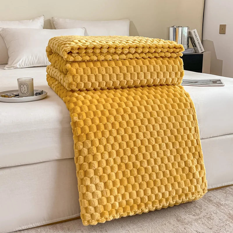 Soft Velvet Fleece Throw Blanket - Textured Platinum Grey 2
