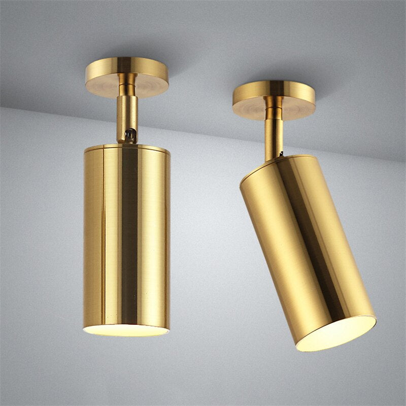 Spot Lumineux Plafond : Élégance Naturelle en Lumière – Laiton Doré 1