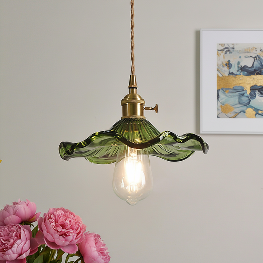 Suspension Élégante en Verre Fleuri – Design Hibiscus 0