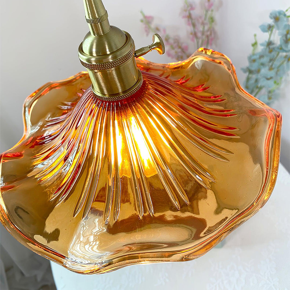 Suspension Élégante en Verre Fleuri – Design Hibiscus 3