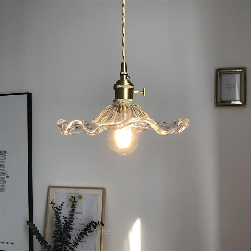 Suspension Élégante en Verre Fleuri – Design Hibiscus 7