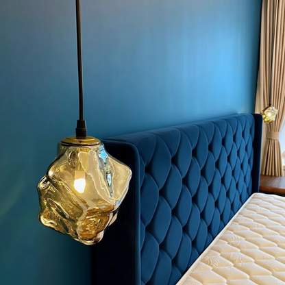 Suspension Élégante en Verre – Lumière Givrée et Moderne 2