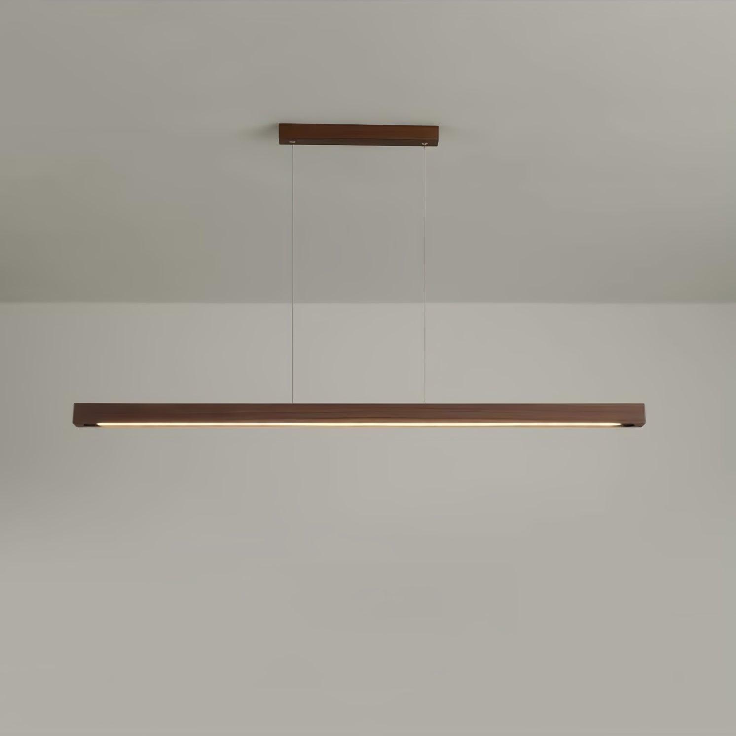Suspension Linéaire en Bois et Métal | Éclairage Scandinave Élégant pour une Ambiance Chaleureuse 9
