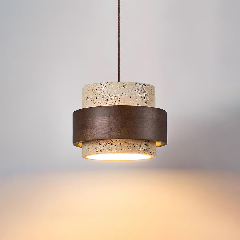 Suspension en Travertin Perra | Élégance Naturelle et Design Contemporain pour un Éclairage Ambiant 0