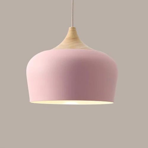 Suspensions Élégantes en Bois et Métal – Design Rétro Pastel 11