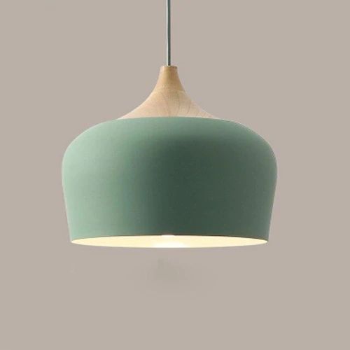 Suspensions Élégantes en Bois et Métal – Design Rétro Pastel 9