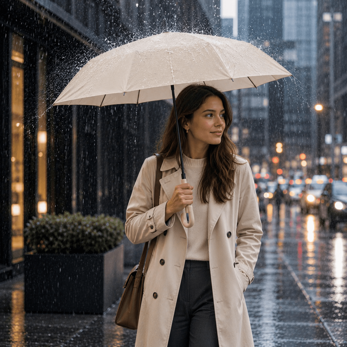Compact Wind-Resistant Automatic Umbrella