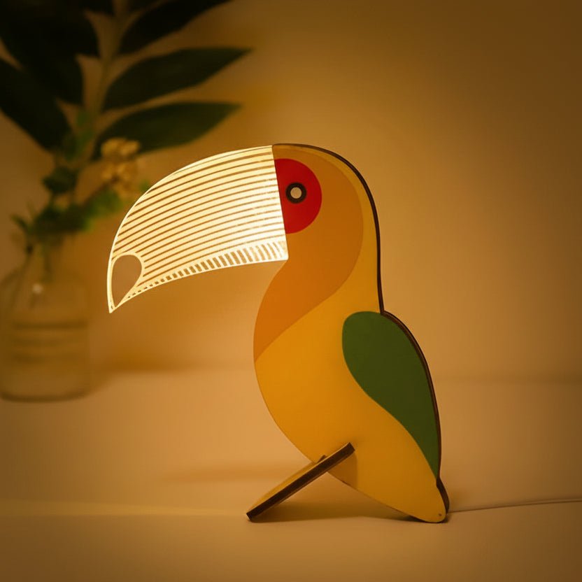 Wooden LED Animal Lamp for Children's Rooms