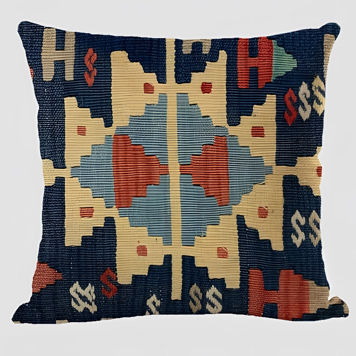 Kilim Linen Cushion Cover, Bohemian Style