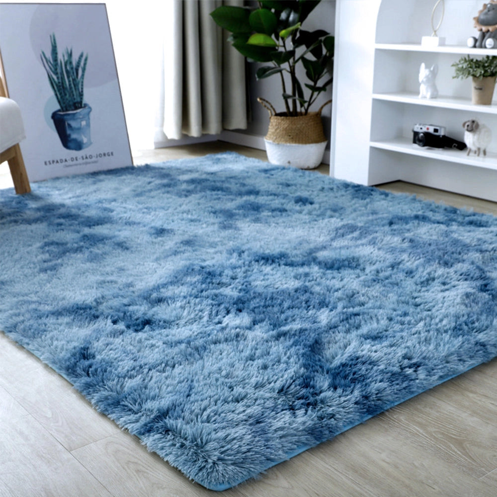 Tapis shaggy moelleux en fausse fourrure, dégradé