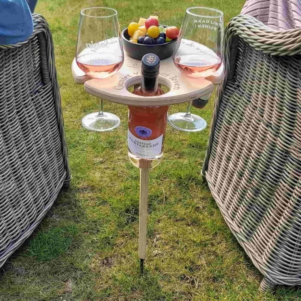 Table à Vin Portable en Aluminium | Élégance Minimaliste pour un Pique-Nique Raffiné 0