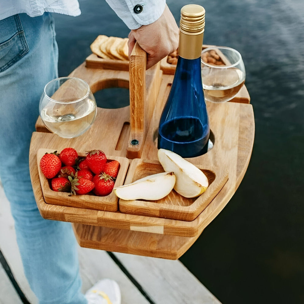 Table de Pique-Nique Bois avec Compartiments Intégrés | Élégance et Praticité pour Vos Moments de Détente en Plein Air 2