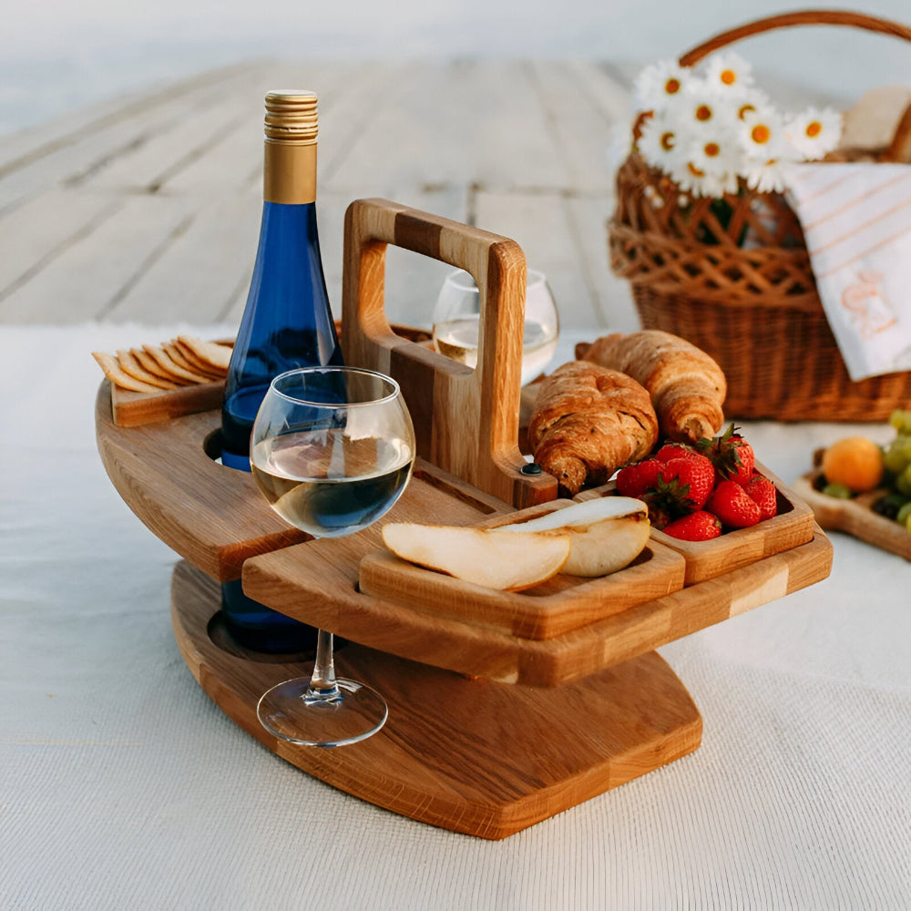 Table de Pique-Nique Bois avec Compartiments Intégrés | Élégance et Praticité pour Vos Moments de Détente en Plein Air 3