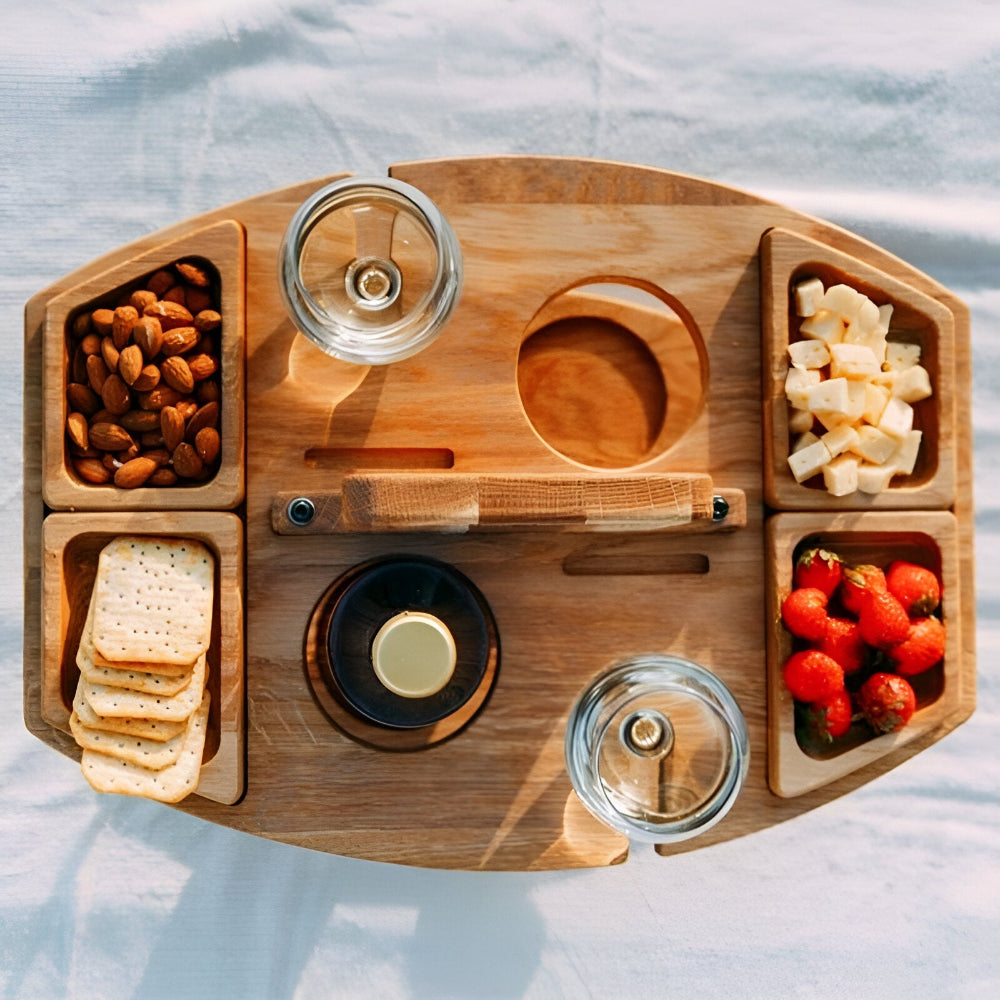 Table de Pique-Nique Bois avec Compartiments Intégrés | Élégance et Praticité pour Vos Moments de Détente en Plein Air 4