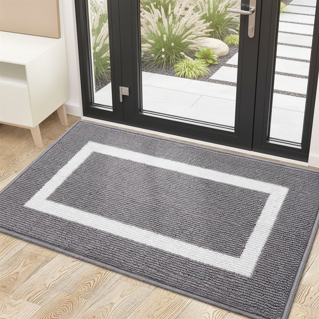 Tapis de Sol Extérieur Antidérapant en Polyester | Élégance Moderne et Protection pour Entrées Accueillantes