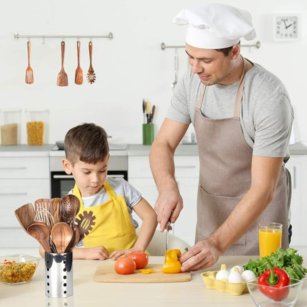 Teak Wooden Cooking Utensil Set — 7 Essential Tools 3