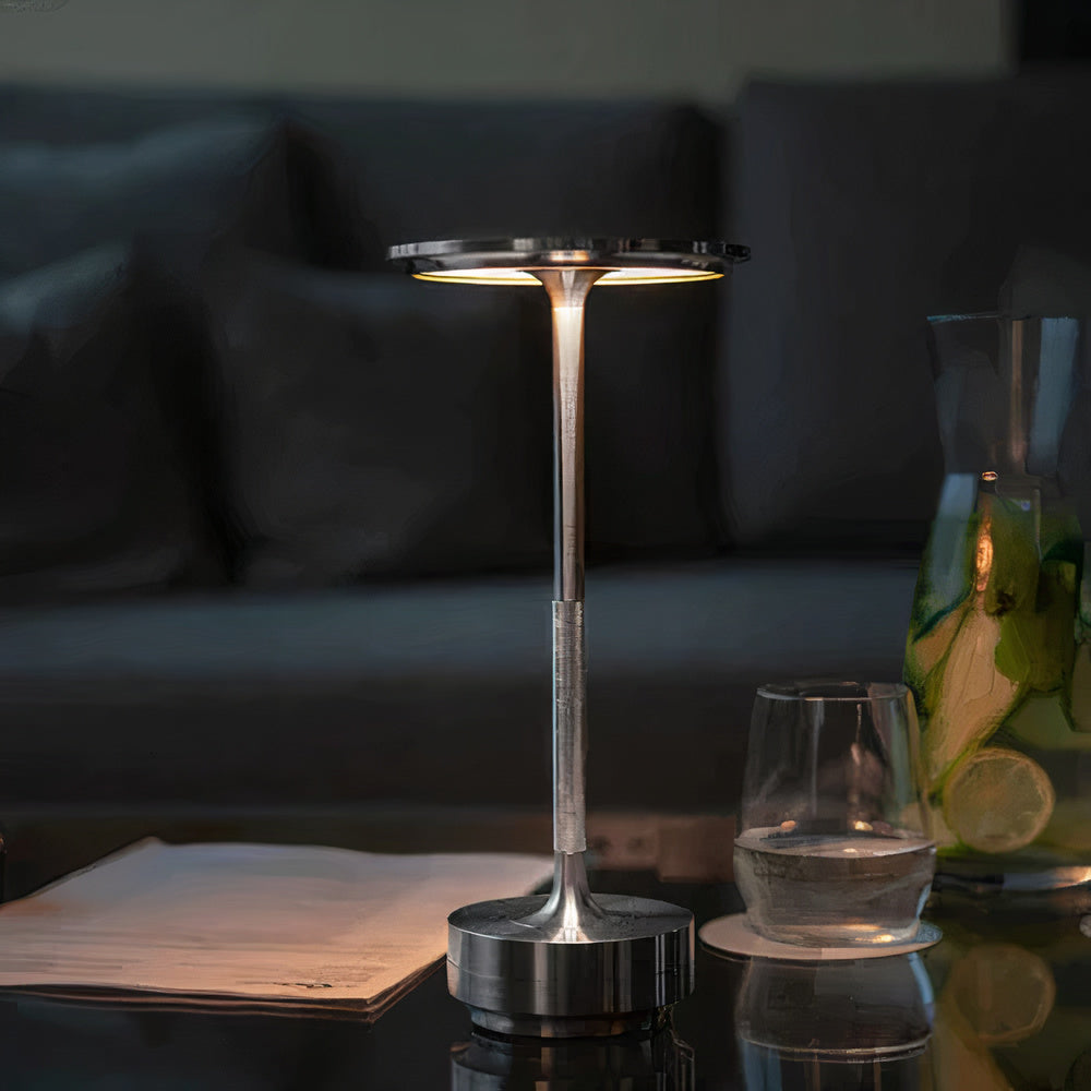Textile Shade Cordless Bedside Lamp - Touch Control Dimming 8
